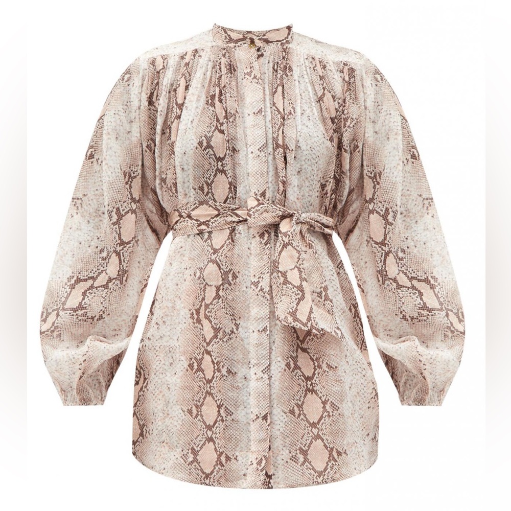 NWT zimmermann snake print waist tie blouse size 1